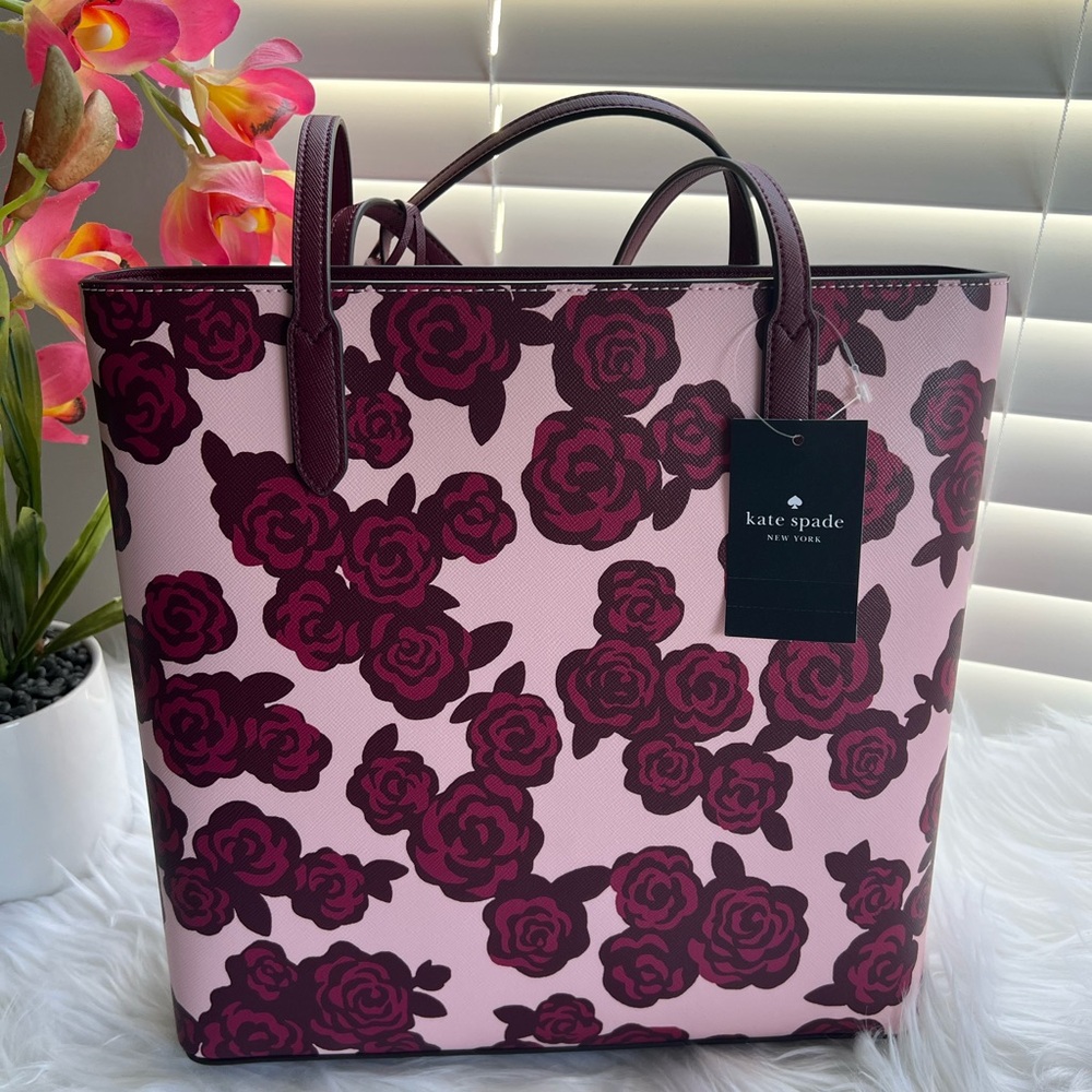 Katespade brynn tote in rose print